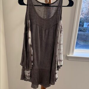 T Party Fashion Charcoal and Cream Tank Top